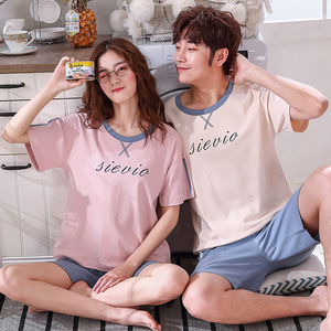春秋季薄款全棉情侣睡衣居家服