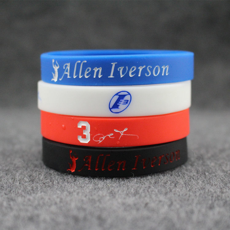 Aren Iverson 3 basketball Night Silicone Bracelet Energy wristband commemorates NBA sports fans ornaments gifts