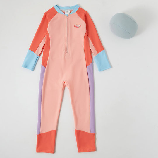 Children's Swimsuit for Girls 2025 New Style Toddler Long-Sleeved Long Pants Sun Protection One-Piece Professional Training Swimwear Vacation Swimsuit