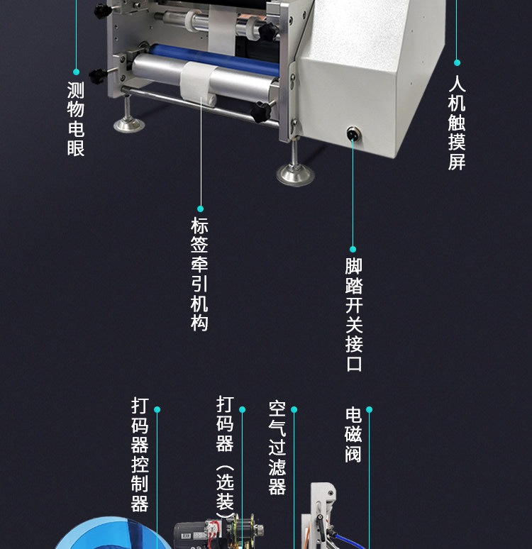 Этикетировочная машина 半自动圆瓶贴标机中小型圆瓶前后双面高配打标机台式可自动贴整圈