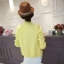 2017 mới mùa xuân và mùa thu cardigan hoang dã Hàn Quốc phiên bản của áo khoác mỏng áo len dài tay ngắn ngắn tay phù hợp với triều của phụ nữ áo kiểu nữ đẹp tuổi 35 Bộ đồ