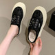 ເກີບແຕະເຄິ່ງເກີບ Baotou ສໍາລັບເສື້ອນອກຂອງແມ່ຍິງ 2024 ລະດູໃບໄມ້ປົ່ງແລະລະດູຮ້ອນ ເກີບຊາວປະມົງ ຂາດຽວ ທີ່ມີຕາຫນ່າງ breathable sneakers lazy ບາດເຈັບແລະ