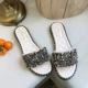 Dép lưới đỏ nữ mùa hè 2020 từ mới phẳng phẳng sandal rhinestone Phiên bản Hàn Quốc của giày đi biển hoang dã - Dép