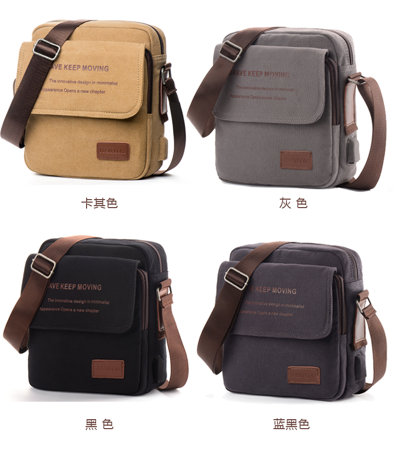Túi xách nam mới túi vải vai nam Túi Messenger nam túi xách ba lô túi giản dị Túi nhỏ túi charles & keith màu đen