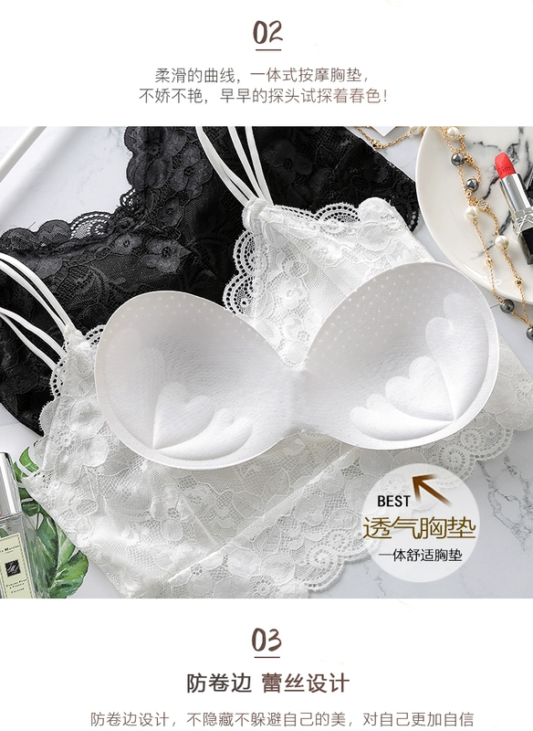 Sexy ren chống chói ống hàng đầu đồ lót chống ánh sáng tập hợp ngực áo ngực nữ bra ngắn sling đáy