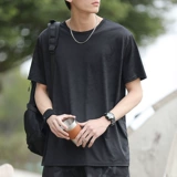 Шелковая камуфляжная быстросохнущая элитная футболка, круглый воротник, свободный крой, большой размер