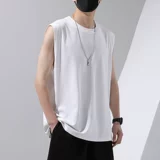 Шелковый быстросохнущий жилет без рукавов, хлопковая спортивная цветная баскетбольная футболка, для бега, большой размер