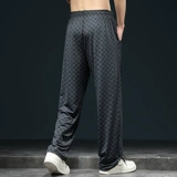 Шелковые шахматы, спортивные летние ультратонкие штаны, свободный прямой крой, большой размер