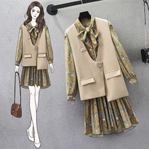 French small man age reduction nursing set loose size belly feeding dress spring and summer new two-piece set