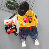 Childrens clothing boys long sleeve set 2020 New Style Autumn Children Baby T-shirt jeans two-piece tide