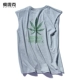 Áo mùa hè in hình áo thun không tay nam thương hiệu hip hop cotton thể dục vest phiên bản Hàn Quốc của áo vest trên vai - Áo vest cotton áo 3 lỗ tập gym