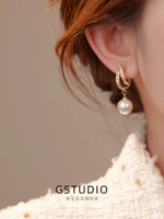 Клипсы из жемчуга, спираль от комаров, серьги, без проколов ушей, изысканный стиль, новая коллекция, легкий роскошный стиль