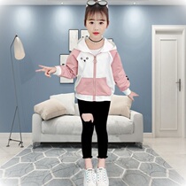 Korean version of the girl jacket foreign spring 2021 childrens clothing Net Red Spring and Autumn model new medium coat girl childrens jacket