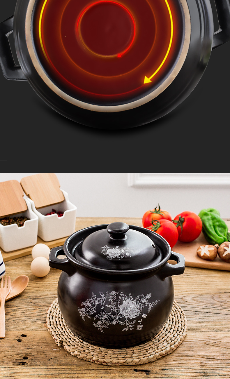 Orange leaf casserole stew ceramic flame small casserole soup cooking porridge health high - temperature heat - resistant simmering gas household