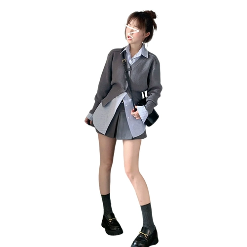 Демисезонный комплект для отдыха, юбка, коллекция 2023, популярно в интернете, осенний