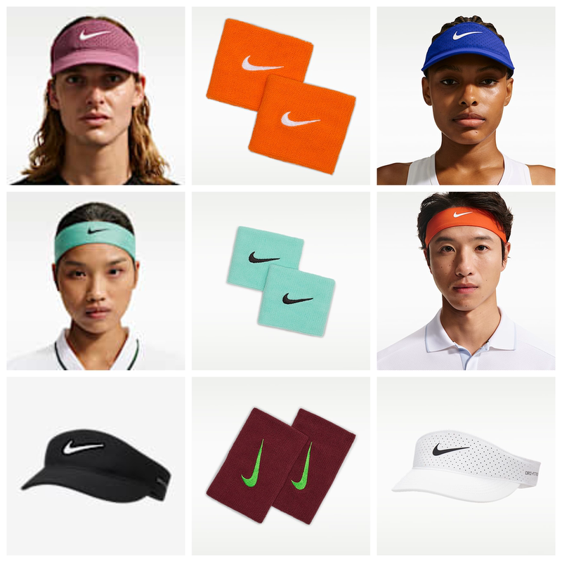 Nike Dri-Fit Adv Ace Mira-Style Quick-Dry Tennis Sun Hat, Wristband, and Headband Nike Dri-Fit Adv Ace Mira-Style Quick-Dry Tennis Sun Hat, Wristband, and Headband