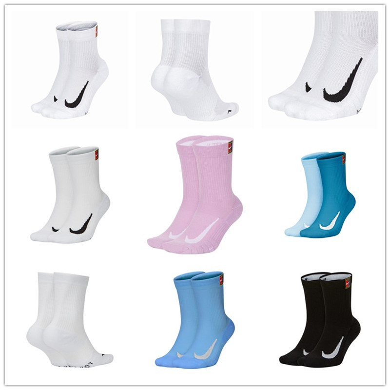 In-Stock Sm/L/Xl Nike Tennis Sports Socks Multiplier Cushioned Crew Sock 2-Pack