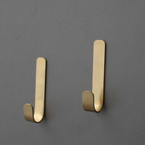 Nordic simple brass hook Wall decoration creative coat hook Entrance fitting room door back pure copper hook nail-free