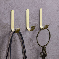 Nordic simple non-perforated clothes hook creative brass decorative coat hook porch wall door key hook wall hanging
