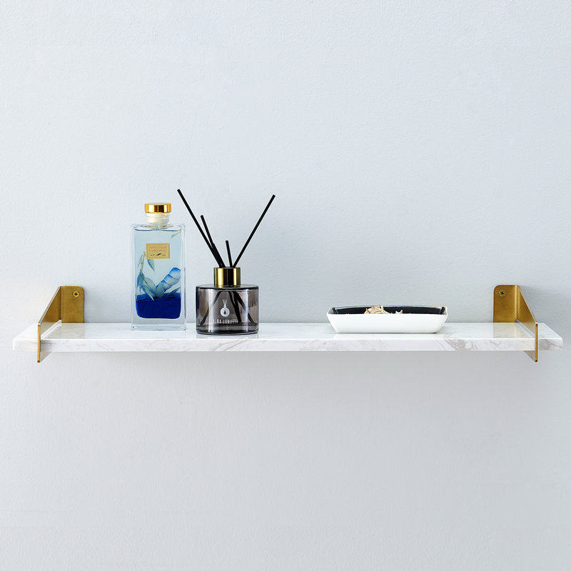Brass simple design golden marble one-word partition home Nordic style decorative partition shelf shelf
