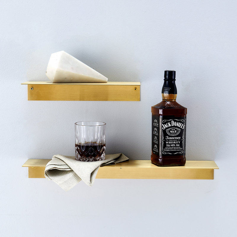 Personality Wall Trim Shelf Brass Wall-mounted Laminate Holder Living-room Separator Containing Deck Shelf Decoration Shelf Nordic