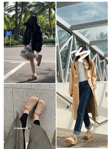 Женские туфли Birkenstock из натуральной кожи в стиле ретро, 2023 г., новые женские туфли на толстой подошве, увеличенный пакет «все включено», осень и зима, плюс бархатные хлопковые туфли для женщин