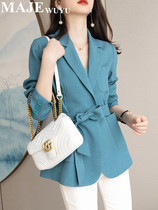majewuyu Maggie Story Small Suit Jacket Women's 2021 Spring New Style Loose Skinny Suit Tide