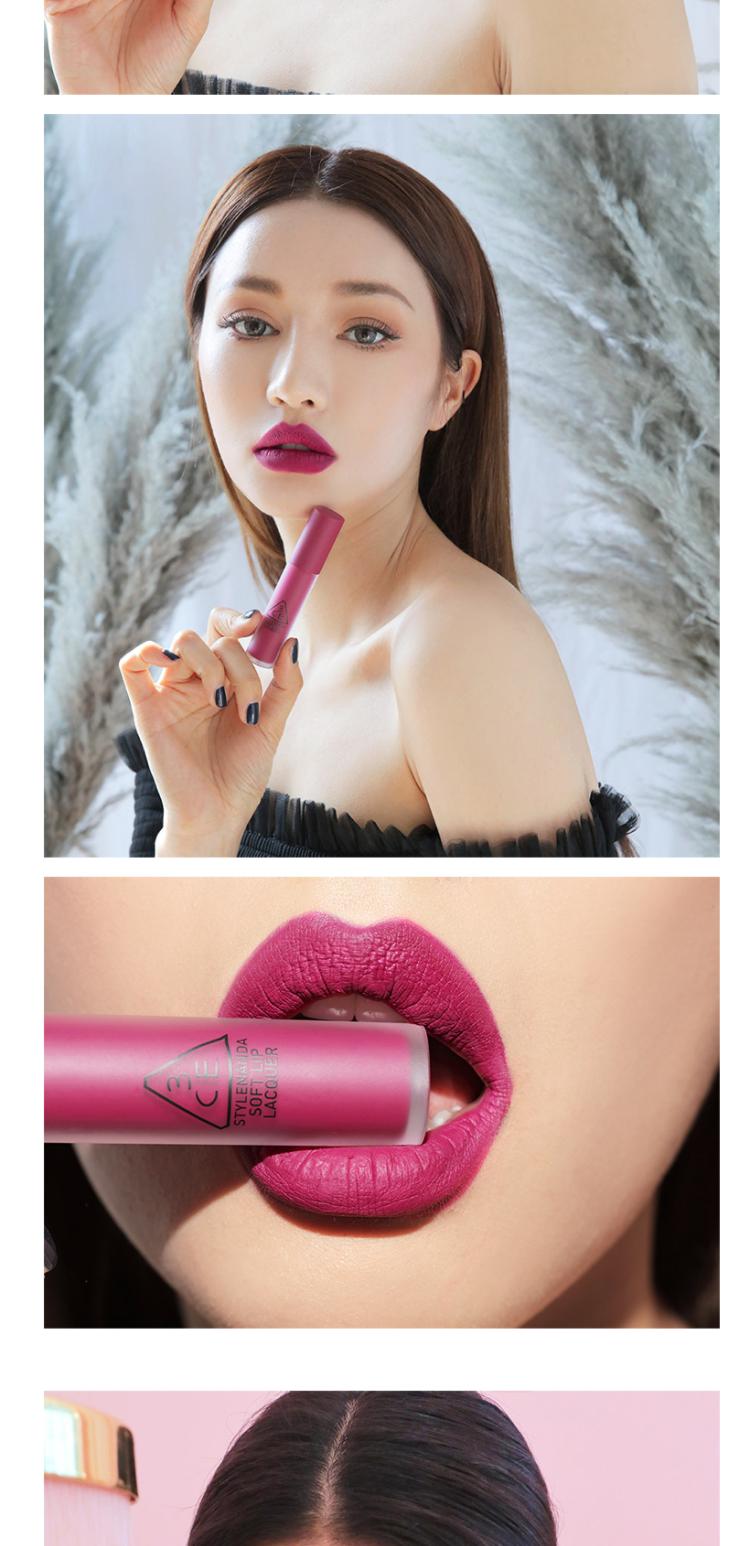 [Spot] Hàn Quốc 3CE mờ mờ không dính cốc lâu trôi môi son bóng thời trang nho tím tím đỏ - Son bóng / Liquid Rouge 	son bóng fenty gloss bomb	