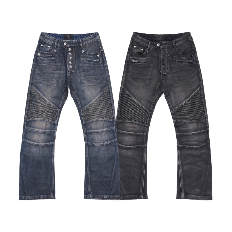 Tecninegroup (Tng) Nine Star Blue Glue Black Glue Washed Distressed Brushed Wax Pants Scimitar Motorcycle Jeans Tecninegroup (Tng) Nine Star Blue Glue Black Glue Washed Distressed Brushed Wax Pants Scimitar Motorcycle Jeans