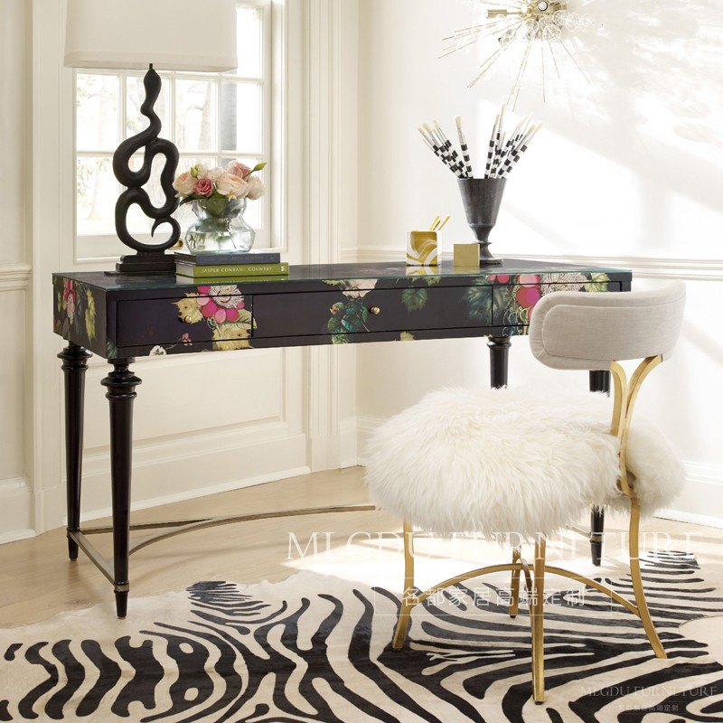 American Desk Desk Subdesk Subdesk Neoclassical Solid Wood Book Room Modern Solid Wood Makeup Table Makeup Table