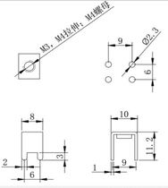 PCB terminal block M4 fixed column High current terminal block Circuit board welding terminal Screw bench