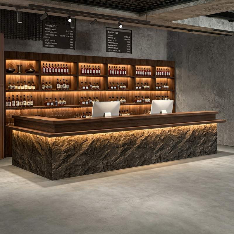 Modern High-End L-Shaped Front Desk for Coffee Shops, Hotels, Guesthouses, Bars, Restaurants, Reception Desks, Bar Counters, Industrial Style 8