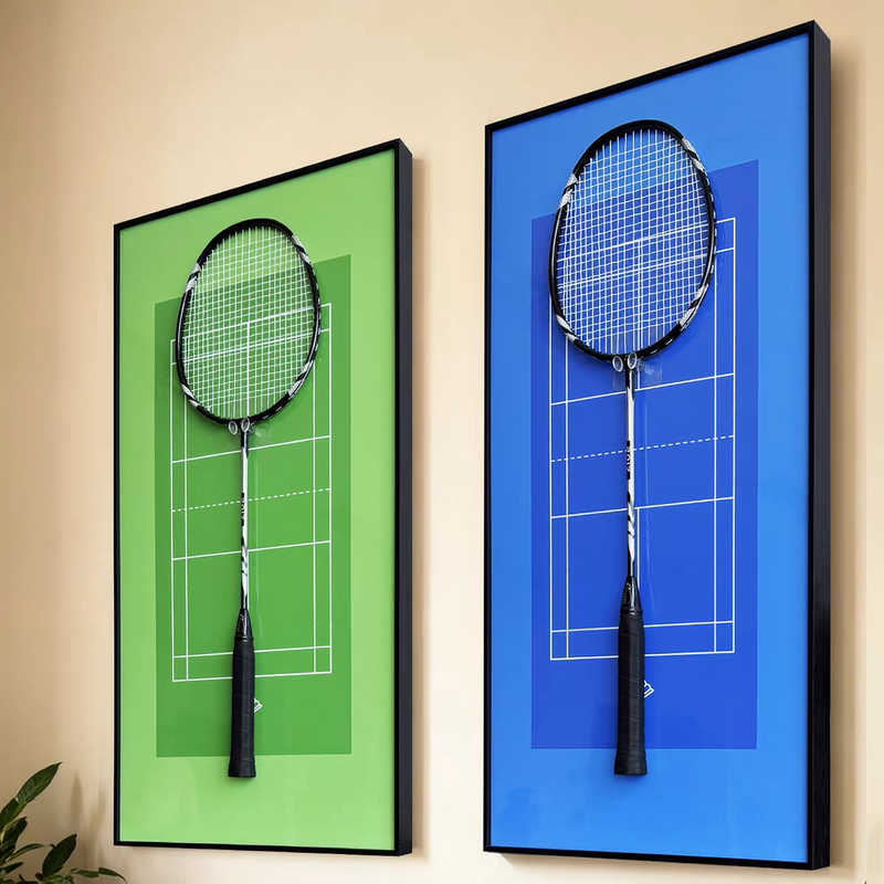 Creative Badminton Racket 3D Decorative Picture Frame Display Frame Storage Photo Frame Hanging Picture Badminton Racket Holder Bubble Ball