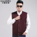 Mùa thu và mùa đông đan vest nam trung niên cộng với phân bón XL nam chất béo người đàn ông cardigan vest cha vest áo khoác