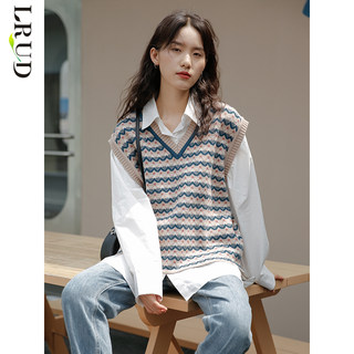 LRUD Lazy Wind Sweater Women's Loose Outer Wear 2021 Spring and Autumn New Vest Knit Vest V-neck Top