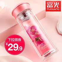 Fulight double-layer glass womens water Cup portable tea cup cute creative hand cup tea cup 200ml