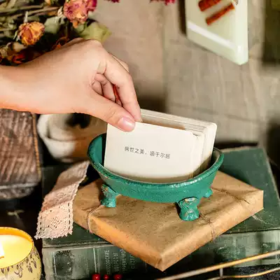 Han retro cast iron bird soap box American decoration decoration dressing room storage drain box garden courtyard