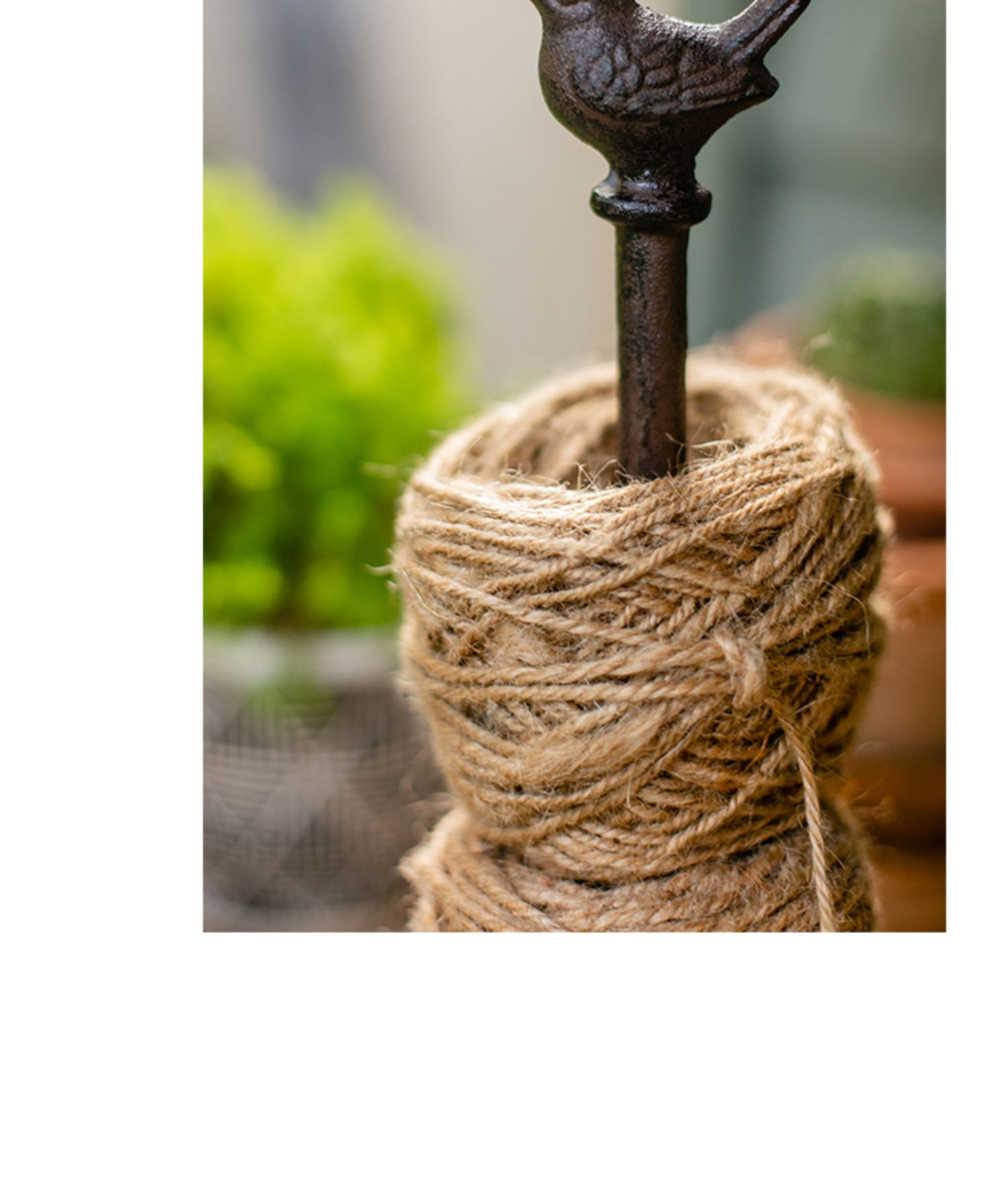 Asciugamano di carta da cucina in corda di canapa in filato di uccellino in ghisa, decorazione decorativa, portaoggetti verticale da scrivania_voghion.com