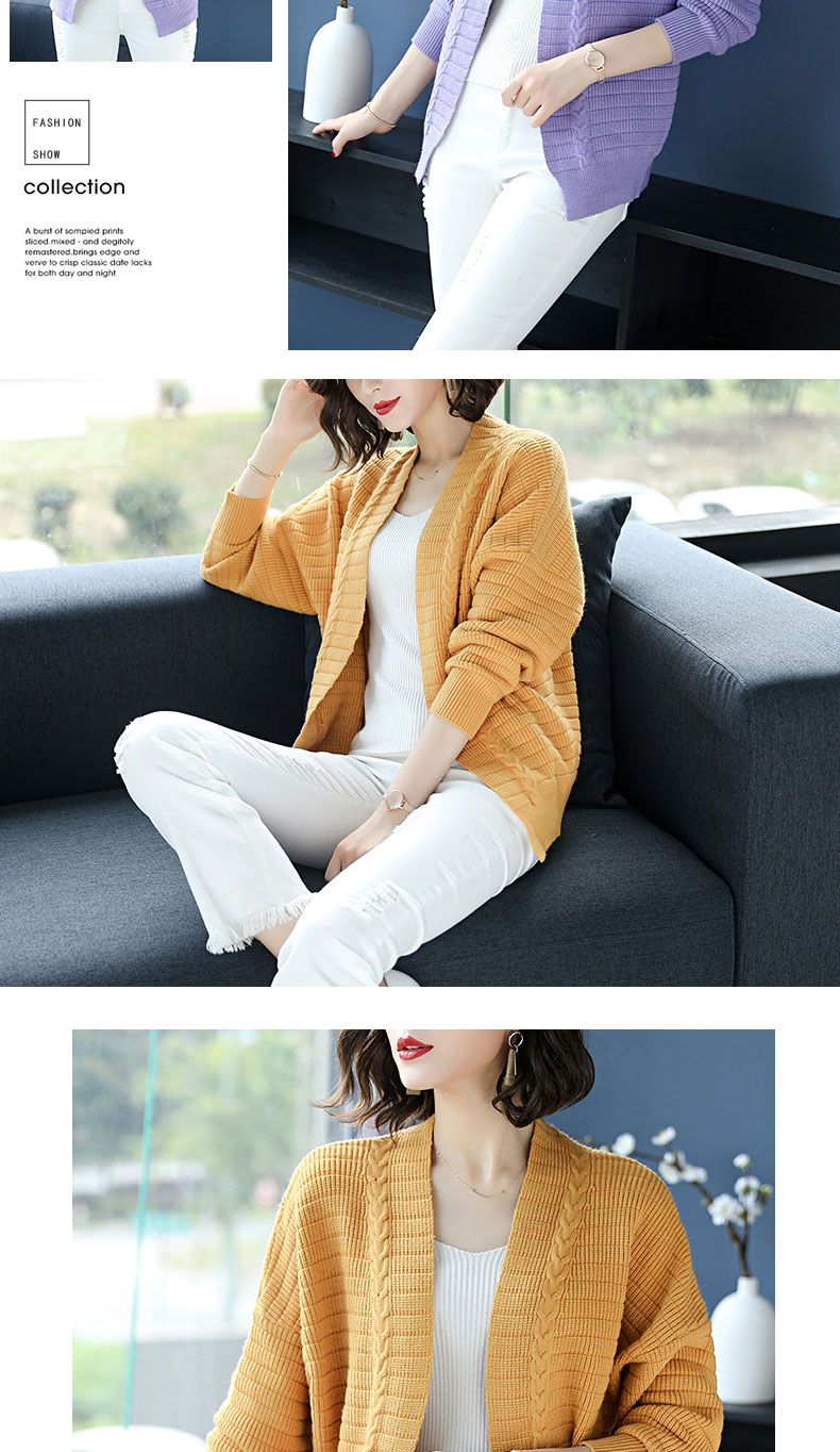 Áo len nữ mùa xuân và mùa thu ngắn xuân 2019 mới đầu xuân nữ phiên bản Hàn Quốc mùa thu nhỏ bên ngoài đan len - Áo len cổ chữ V áo len thổ cẩm