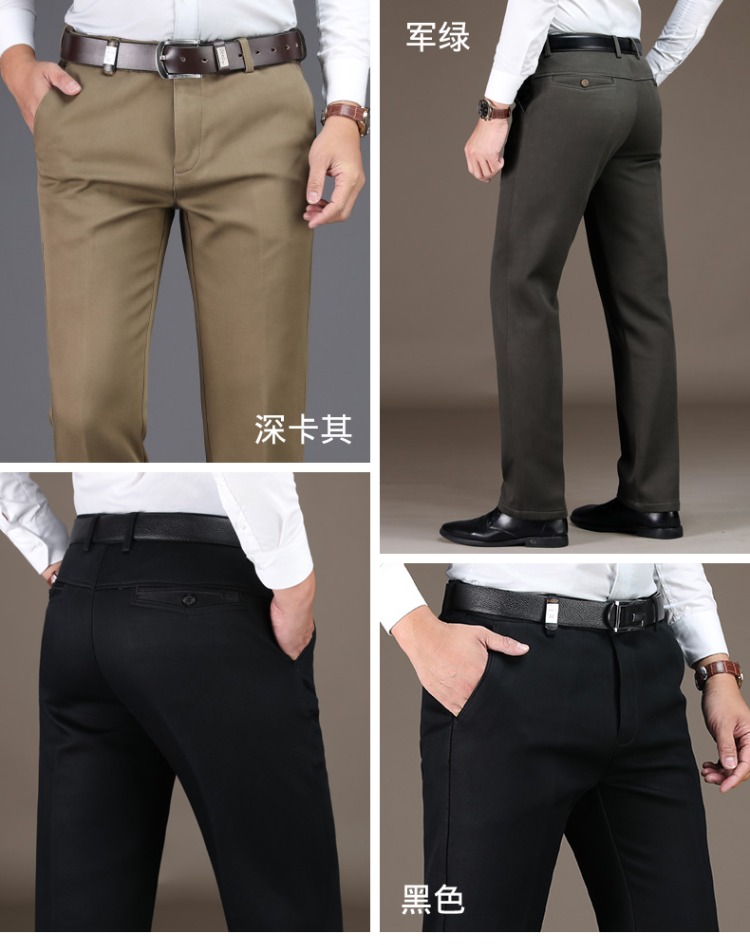 Mùa đông nam trung niên dày cộng với quần nhung giản dị ở người cha già Quần rộng ra ngoài mặc quần mùa đông baggy nam
