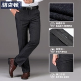 Демисезонные универсальные осенние штаны, свободный прямой крой, для среднего возраста