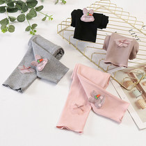 Female baby spring hit bottom pants children 100 lap pure color pants baby foreign air outwear long pants for spring dress pants