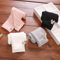 Girl Beats Bottom Pants Spring Autumn Season 2020 New Baby Pure Cotton Long Pants 0-3 Year Old Elastic Pants 100 Hitch Outside Wearing Cotton Tide