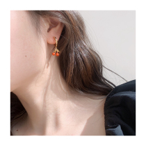 (W Dear) original cute little cherry ear clip female mosquito coil dish without earbuds fresh and small crowdholed