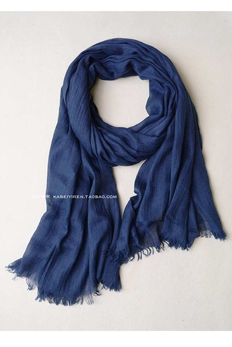 春夏季薄款男士围巾深灰色百搭黑色纯色棉麻年轻人围巾女防晒披肩详情33