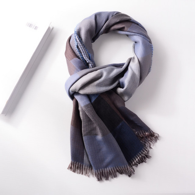 Autumn and winter double-layer Japanese men's double-sided scarf