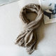 Versatile style tie-dye mechanism pleated brown cotton and linen scarf
