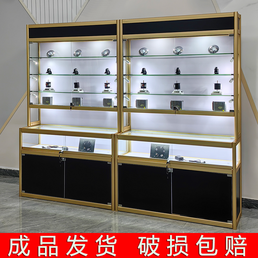 Luxury Cabinet Jewelry Display Cabinet Gold First Ornament Cabinet Sample Glass Counter Model Mold Products Show Shelf-Taobao