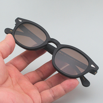 MOSCOT LEMTOSH SUNGLASSES MENS PLATES RETRO FROSTED MATT BLACK FRAME GLASSES POLARIZED TEA COLOR SUNGLASSES