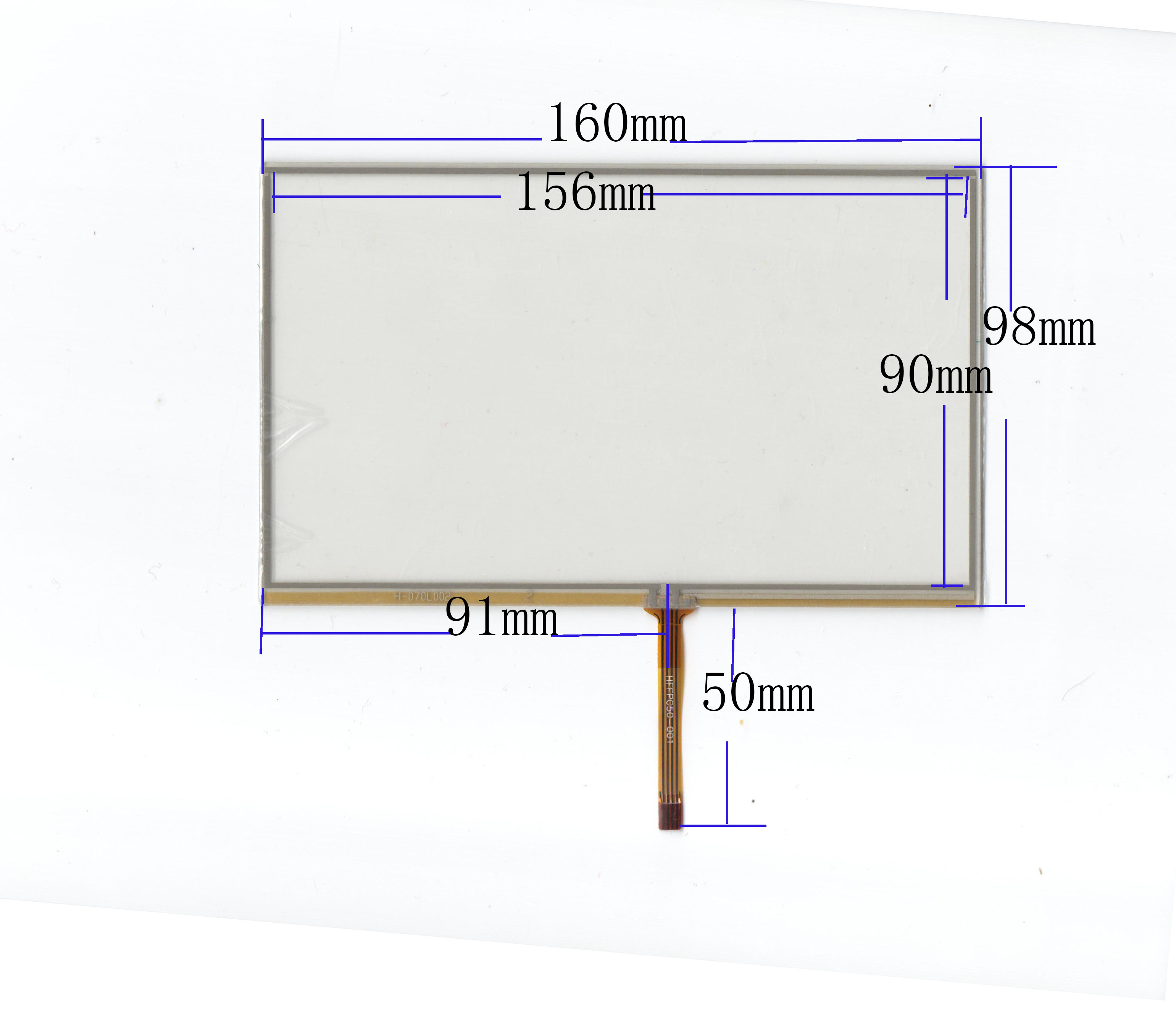 Four wire resistance touch handwritten outer screen glass 160*98MM